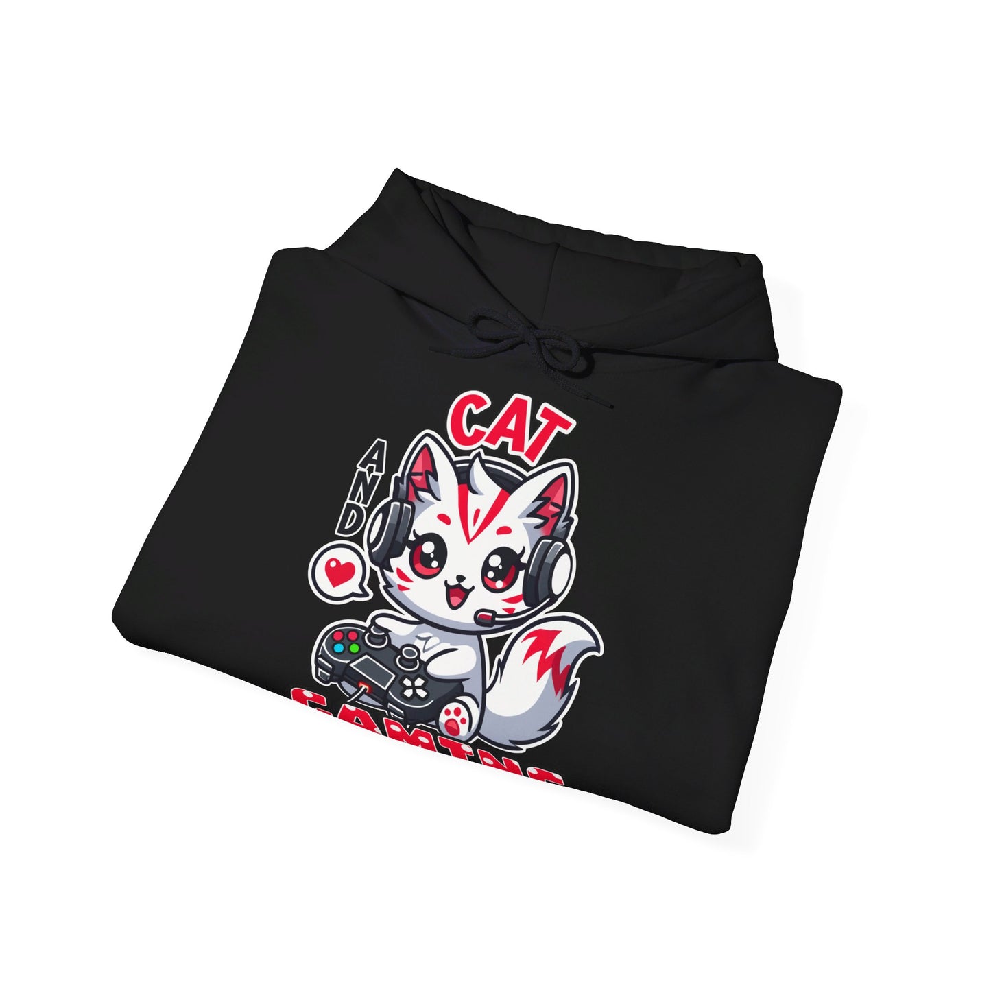 Cat and Gaming Unisex Heavy Blend™ Hooded Sweatshirt / Anime Katze / Geschenk / Zocken