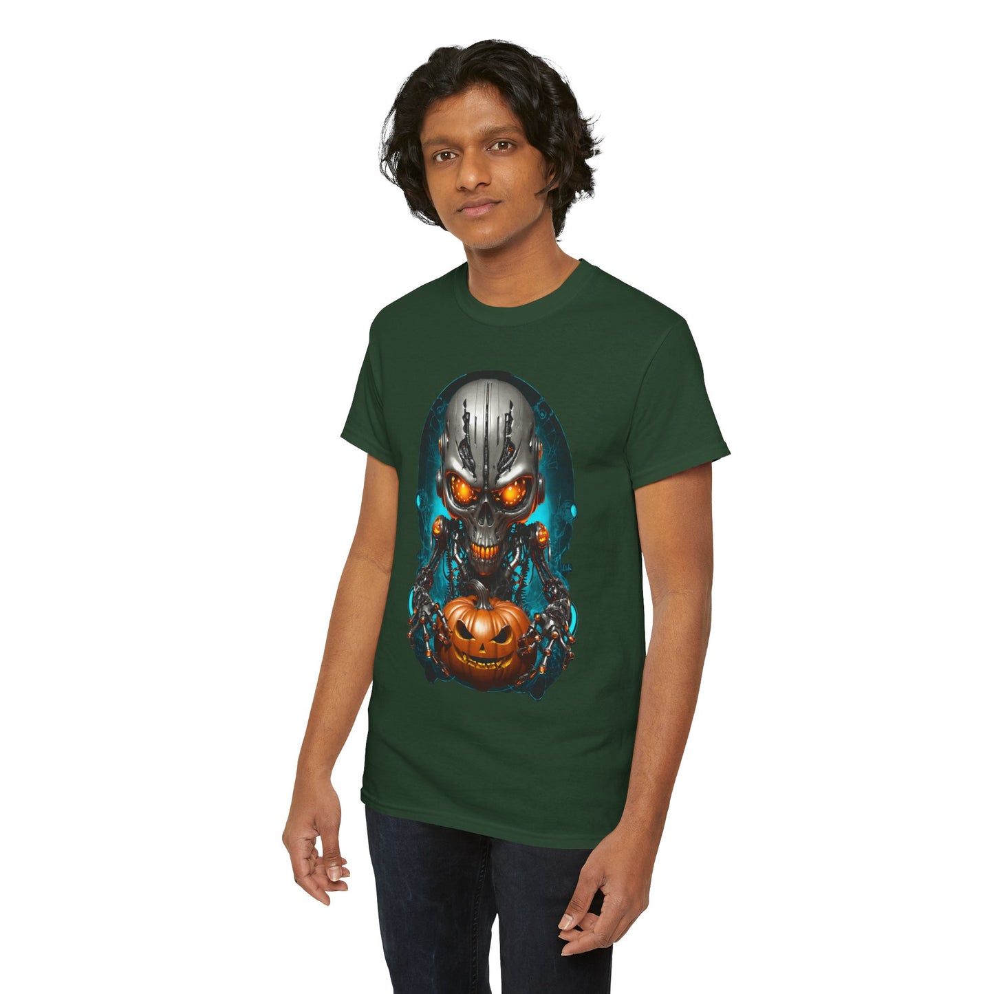 Halloween Pumking Cyborg T-Shirt, Halloween Tee, Unisex Shirt, Pumpkin Design Shirt, Halloween Costume