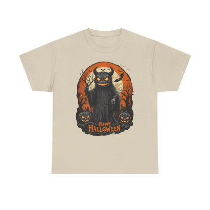 Halloween Pumpkin Dark Monster Tee, Spooky Unisex T-Shirt, Fall Season Shirt, Jack-O-Lantern Costume Top, Autumn Witch Theme Apparel