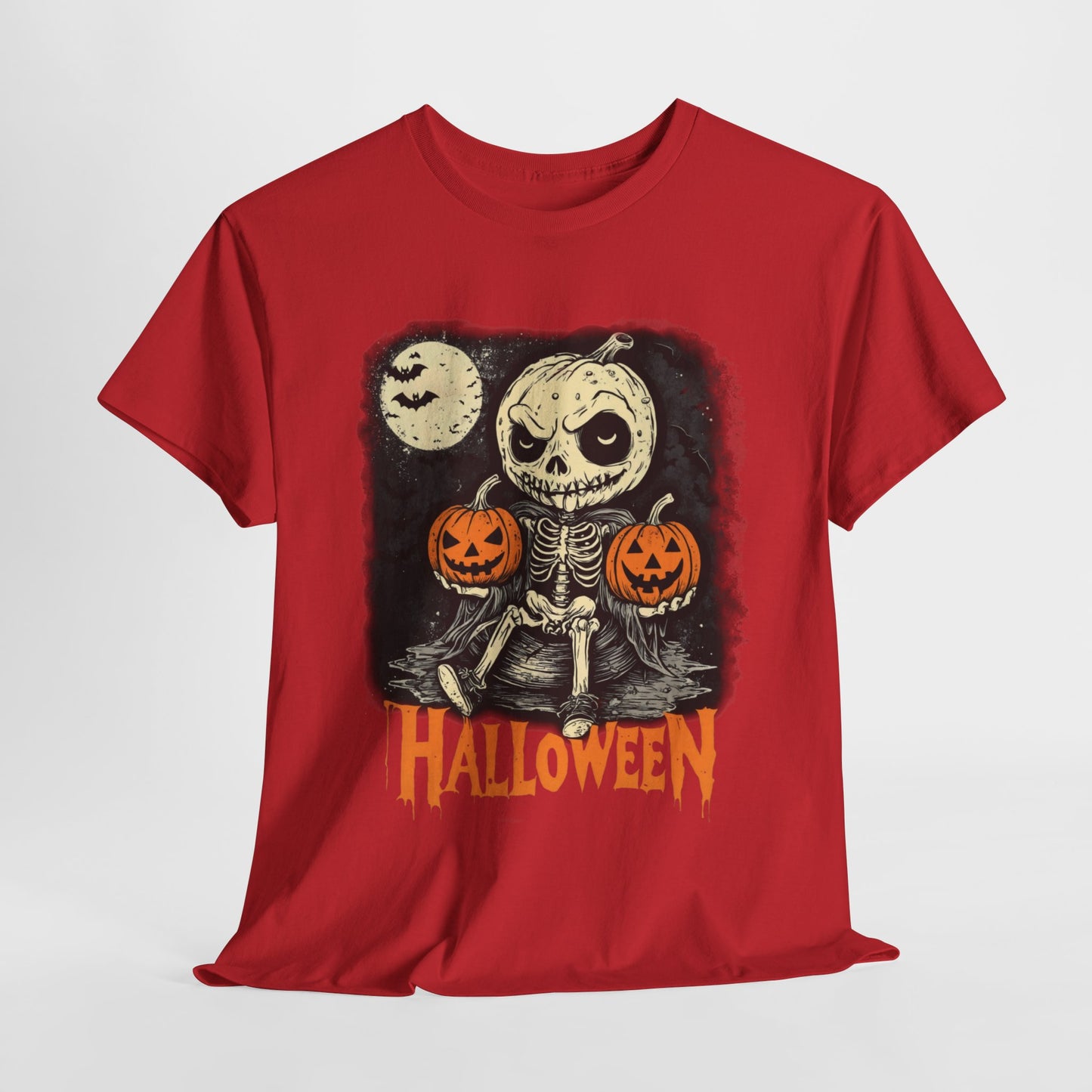 Halloween Pumpkin little Skull Tee, Spooky T-Shirt, Halloween Costume Shirt, Fall Witch Graphic Top, Halloween Party Outfit