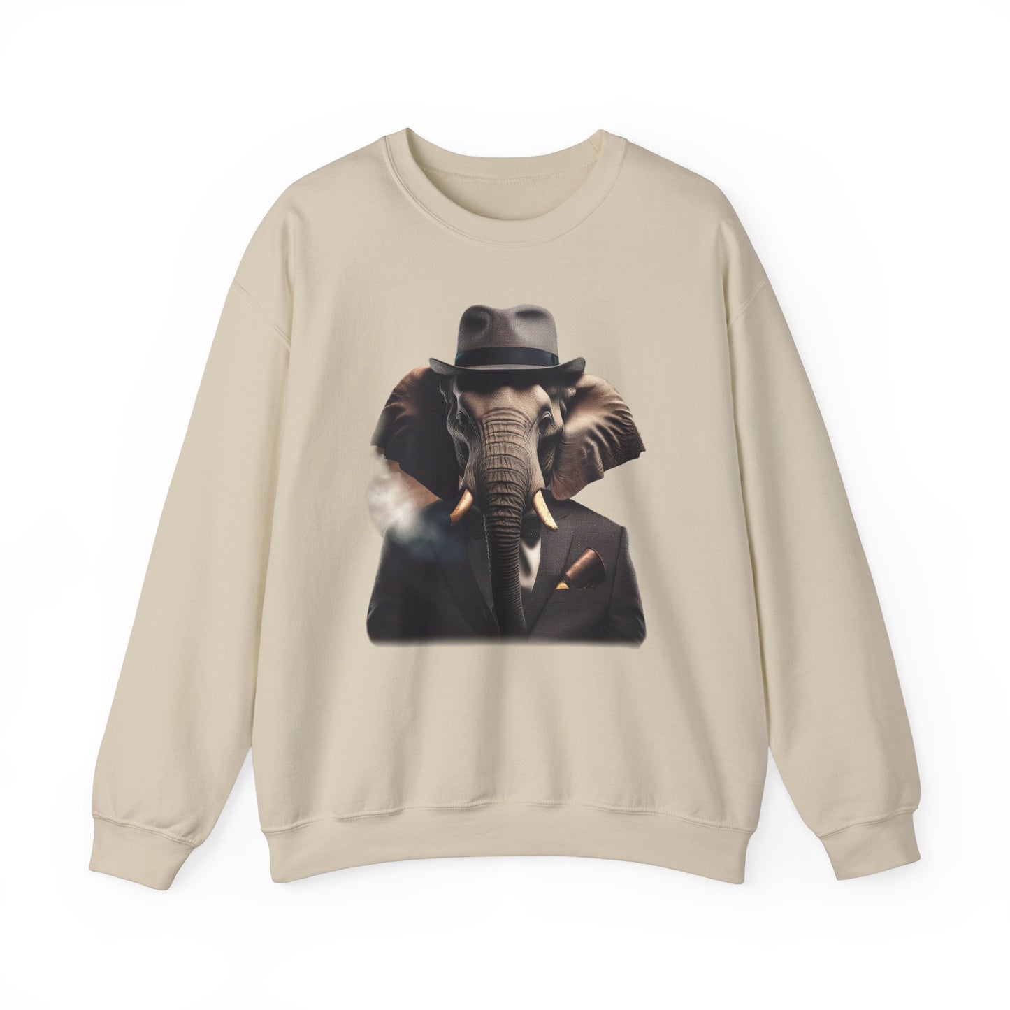 Stilvoller Elefant im Anzug / Vintage Look mit Zigarette auf Sweatshirts / Lustiger Katzenpullover / Geschenk / Katzenliebhaber /