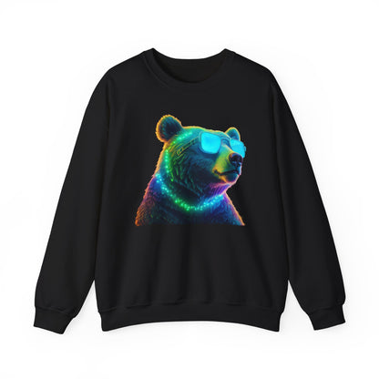 Bär mit Sonnenbrille Sweatshirt / Neon Bären Grafik / Design für Tierliebhaber und Streetwear Fans / Geschenk / Wild / Lustig