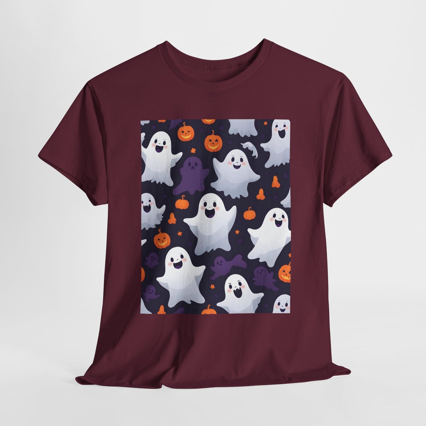 Halloween Ghost & Pumpkins Tee, Scary Halloween Shirt, Spooky Ghost Tee, Pumpkin Graphic Tee, Halloween Costume Shirt, Halloween Party Tee