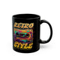 Oldschool Vibes 80er Retro Kassette Tasse, Geschenk für Musikliebhaber, Vintage Musik, Retro Kassette T-Shirt, Tasse Black Mug (11oz, 15oz)