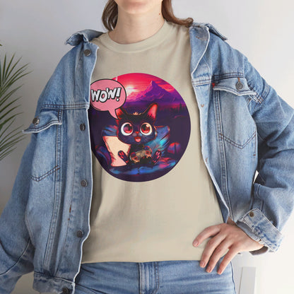 Wow! Gamer Cat" T-Shirt / Geschenk / Katzenliebhaber /Zocken / gaming / Comic / Katze