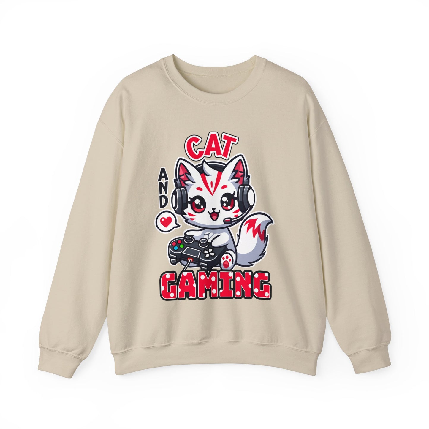 Cat and Gaming Unisex Heavy Blend™ Crewneck Sweatshirt