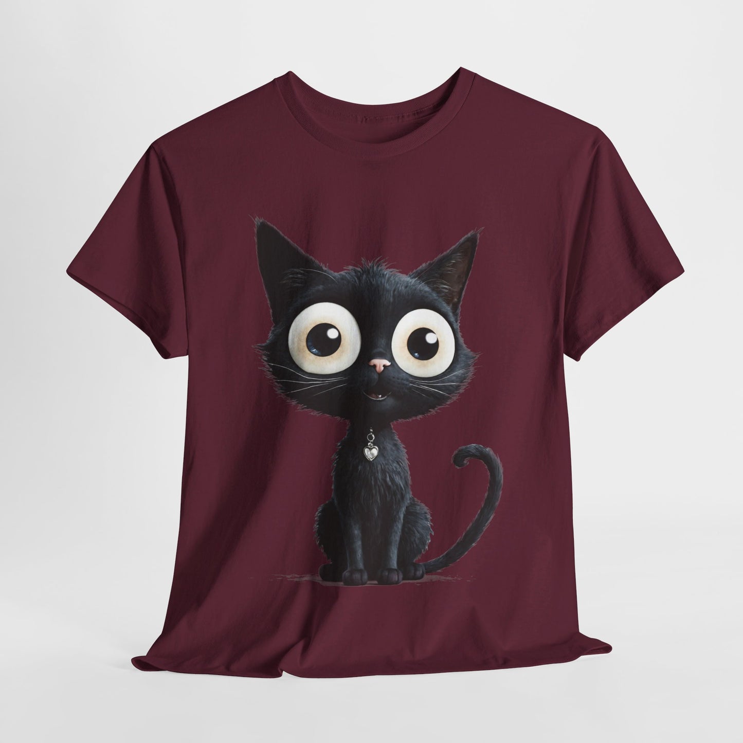 Cat Lover T-Shirt, Cute Kitty Tee, Adorable Feline Shirt, Big Eyed Cat Top, Animal Graphic Tee for Pet Owners