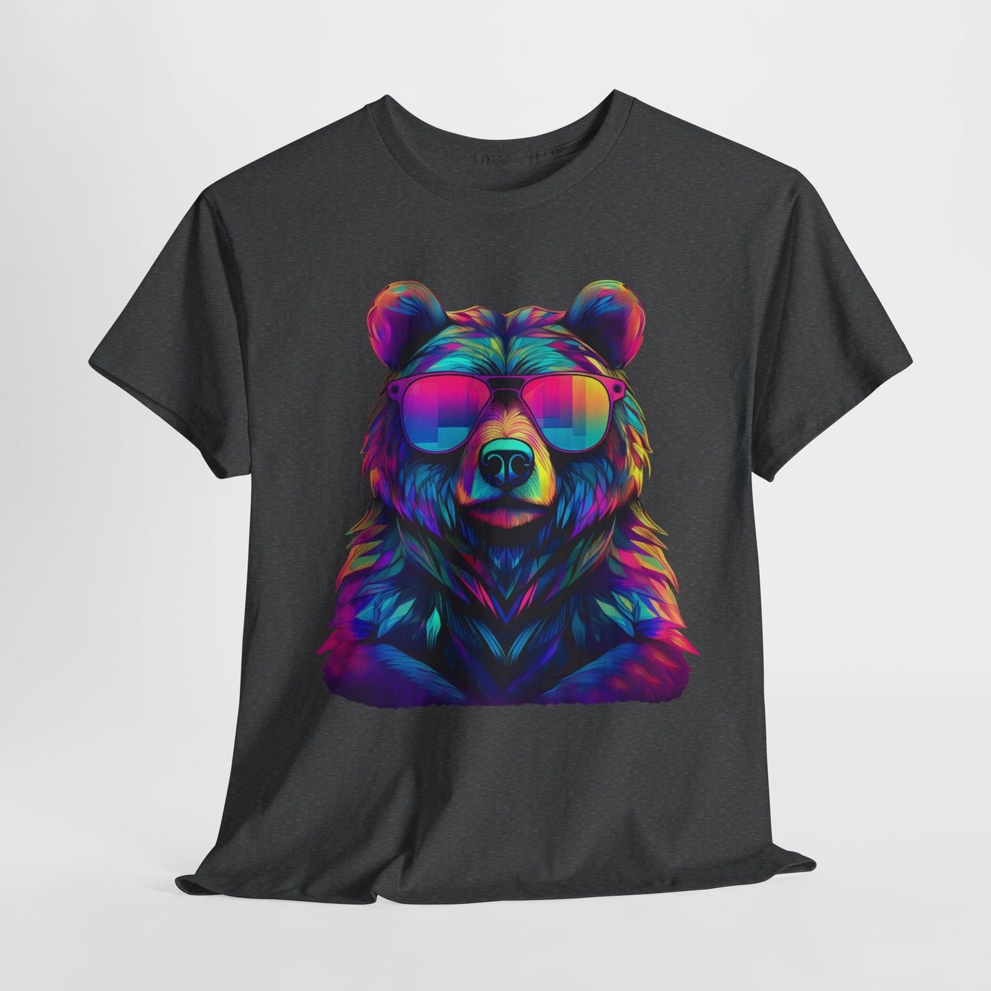 Cooler Bär mit Sonnenbrille T-Shirt / Neon Bären Grafik Design für Tierliebhaber und Streetwear Fans T-Shirt / Geschenk