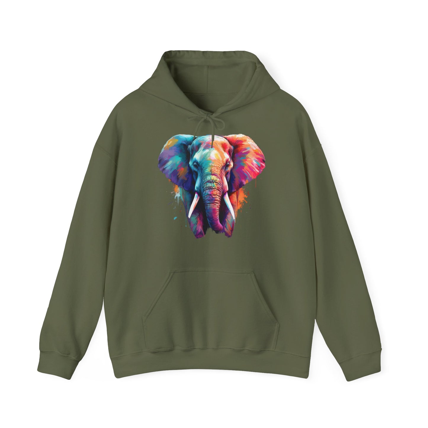 Buntes Elefanten Design auf Hoodies / Exotisches Tiermotiv für Tier- und Kunstliebhaber / Wild Design für Tierliebhaber / Lustiges Geschenk