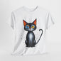 Cat Lover T-Shirt, Feline Graphic Tee, Multicolor Kitten Print Top, Animal Theme Shirt, Cat Enthusiast Clothing