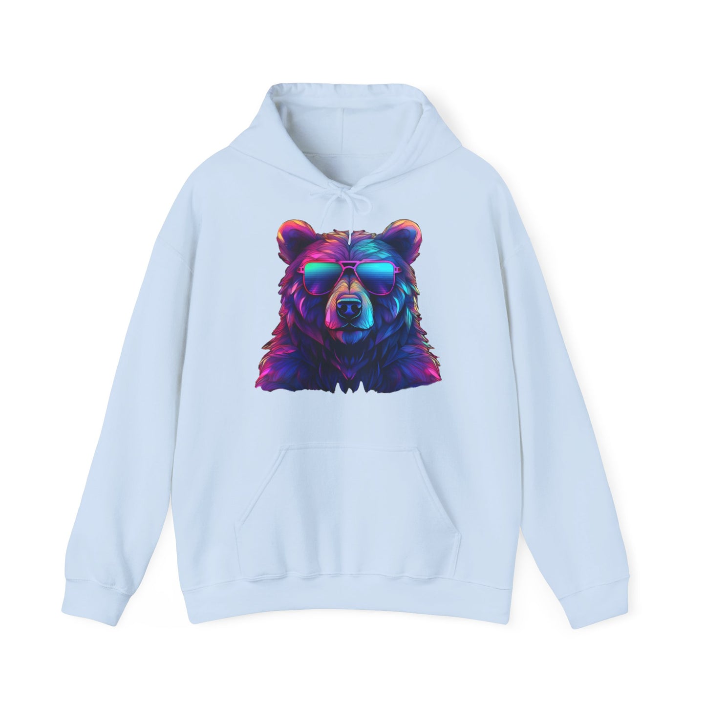 Cooler Bär mit Sonnenbrille Hoodie / Neon Bären Grafik / Wild Design für Tierliebhaber und Streetwear Fans / Lustiges Geschenk