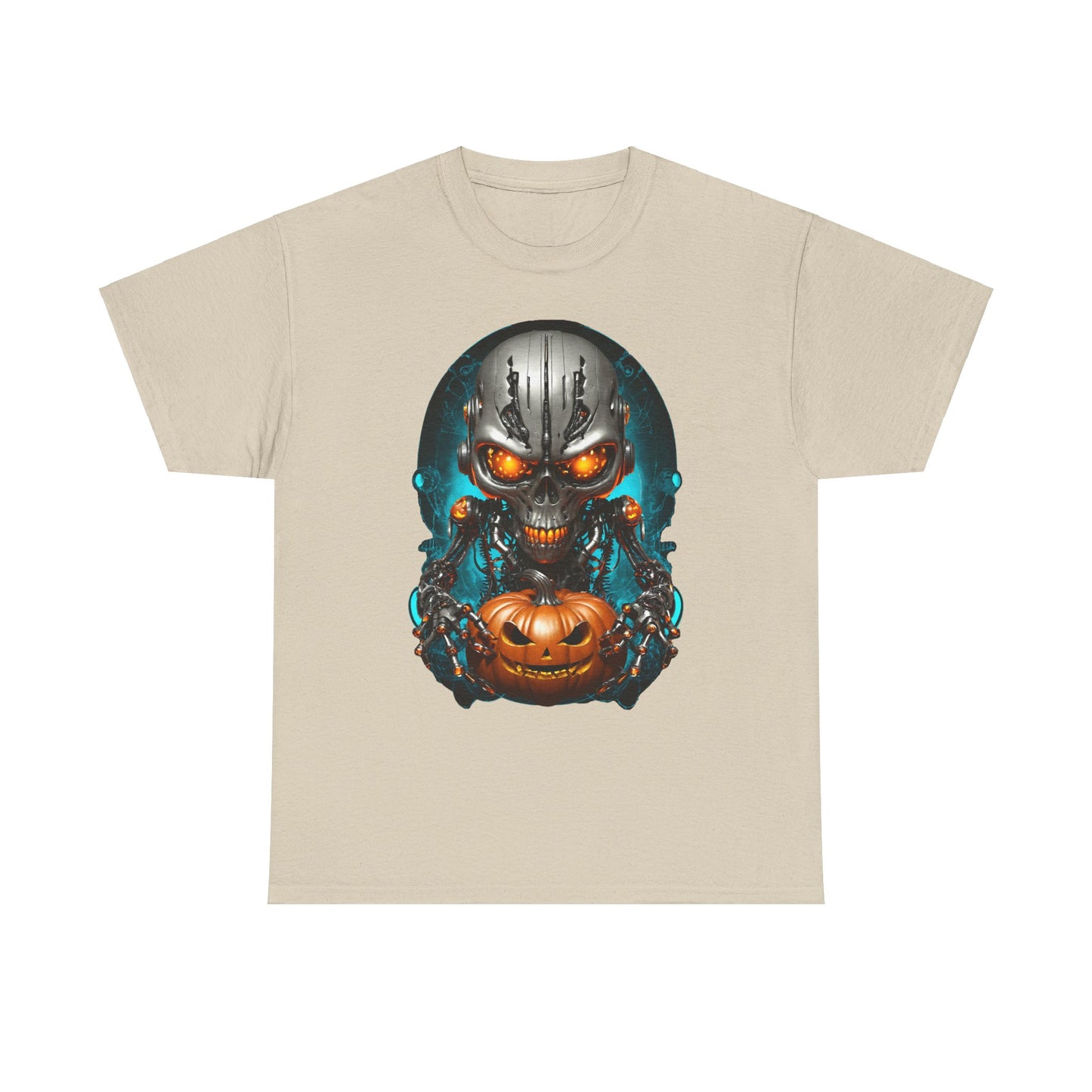 Halloween Pumking Cyborg T-Shirt, Halloween Tee, Unisex Shirt, Pumpkin Design Shirt, Halloween Costume