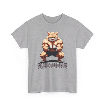 Muscalcat T-Shirt / Für Fitness und Katzenliebhaber, Lustiges Cartoon-Design, Baumwolle