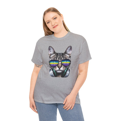 Groovy DJ Cat T-Shirt / Geschenk / Katzenliebhaber /Zocken / gaming / Comic / Katze / Kopfhörer / Musik / Music