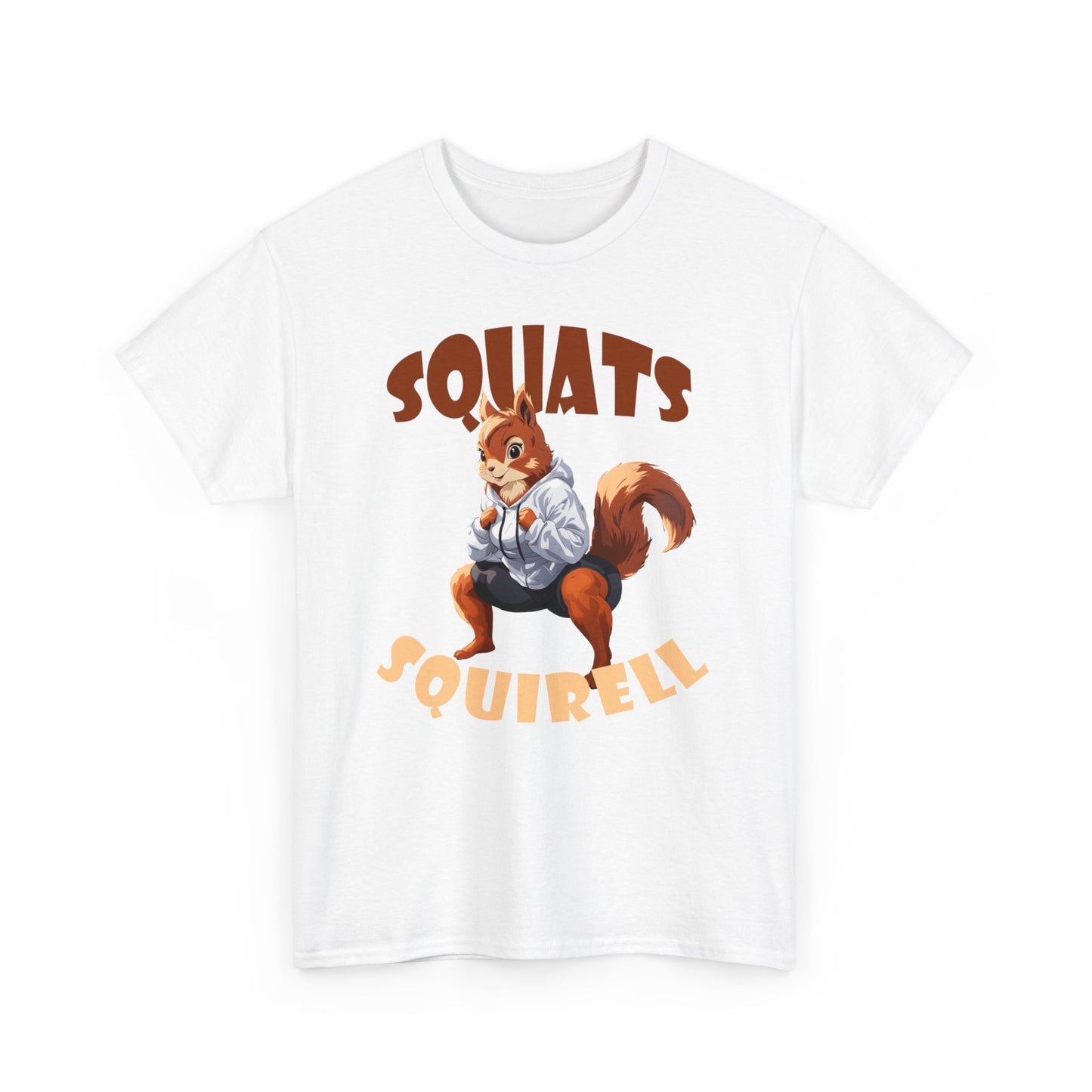 Squats Squirell T-Shirt - Lustiges Cartoon T-Shirt für Fitness-Enthusiasten und Katzenliebhaber