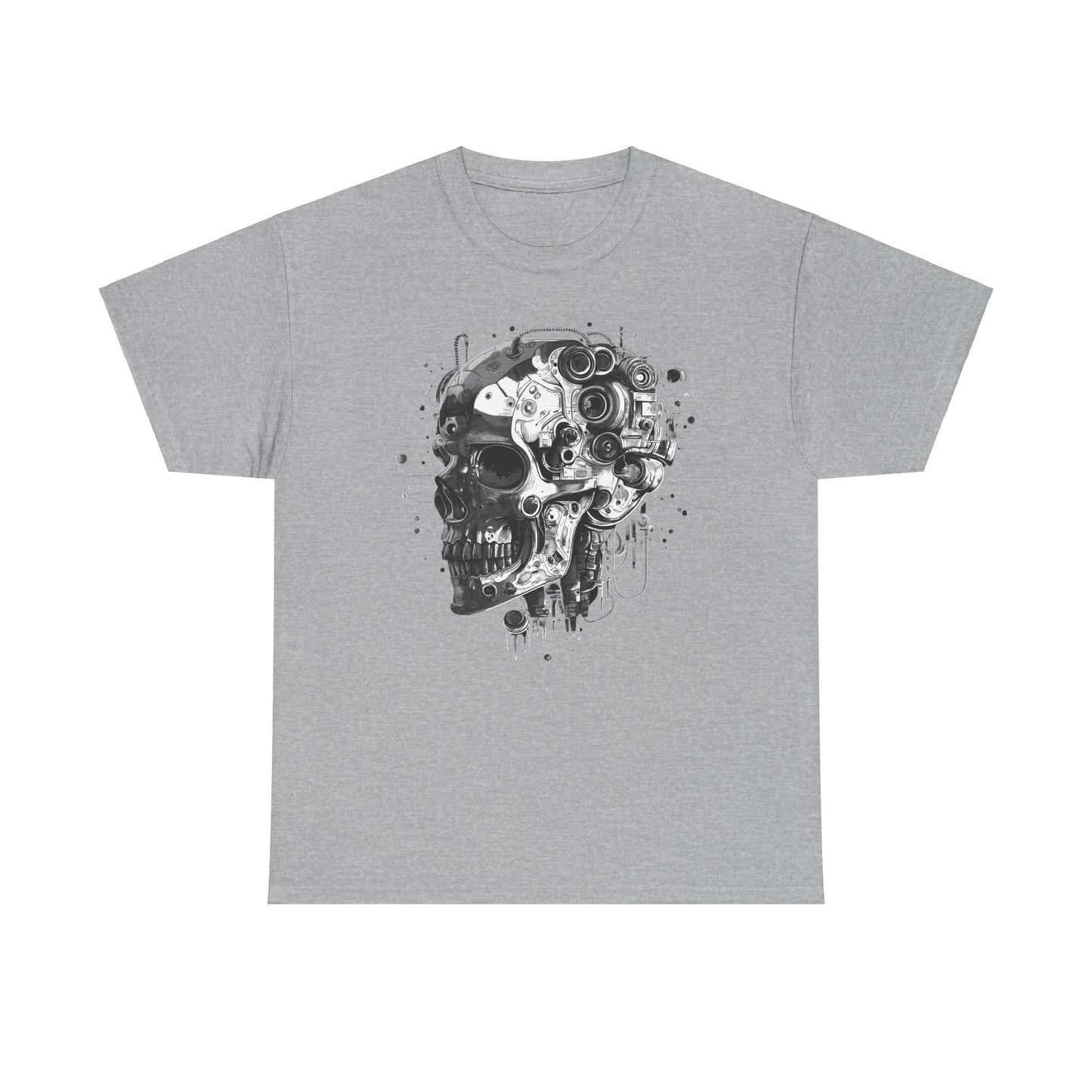 Cyborg Skull Head Halloween T-Shirt, Tee Shirt, Halloween Costume, Skeleton Graphic Tee, Spooky Shirt