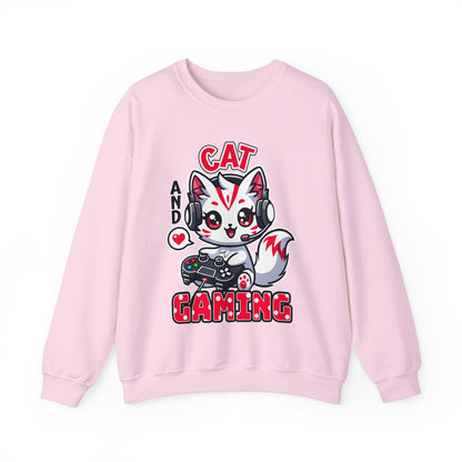 Cat and Gaming Unisex Heavy Blend™ Crewneck Sweatshirt