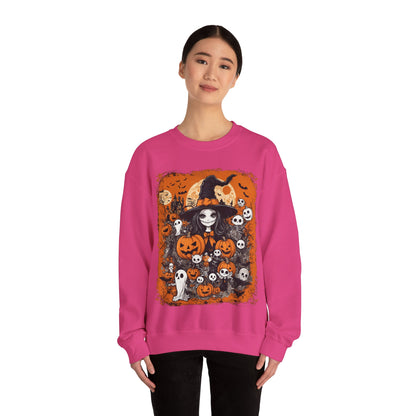 Halloween Pumpkin Witch Sweatshirt, Fall Autumn Costume Jumper, Spooky Season Pullover, Trick or Treat Top, Jack O Lantern Graphic Tee