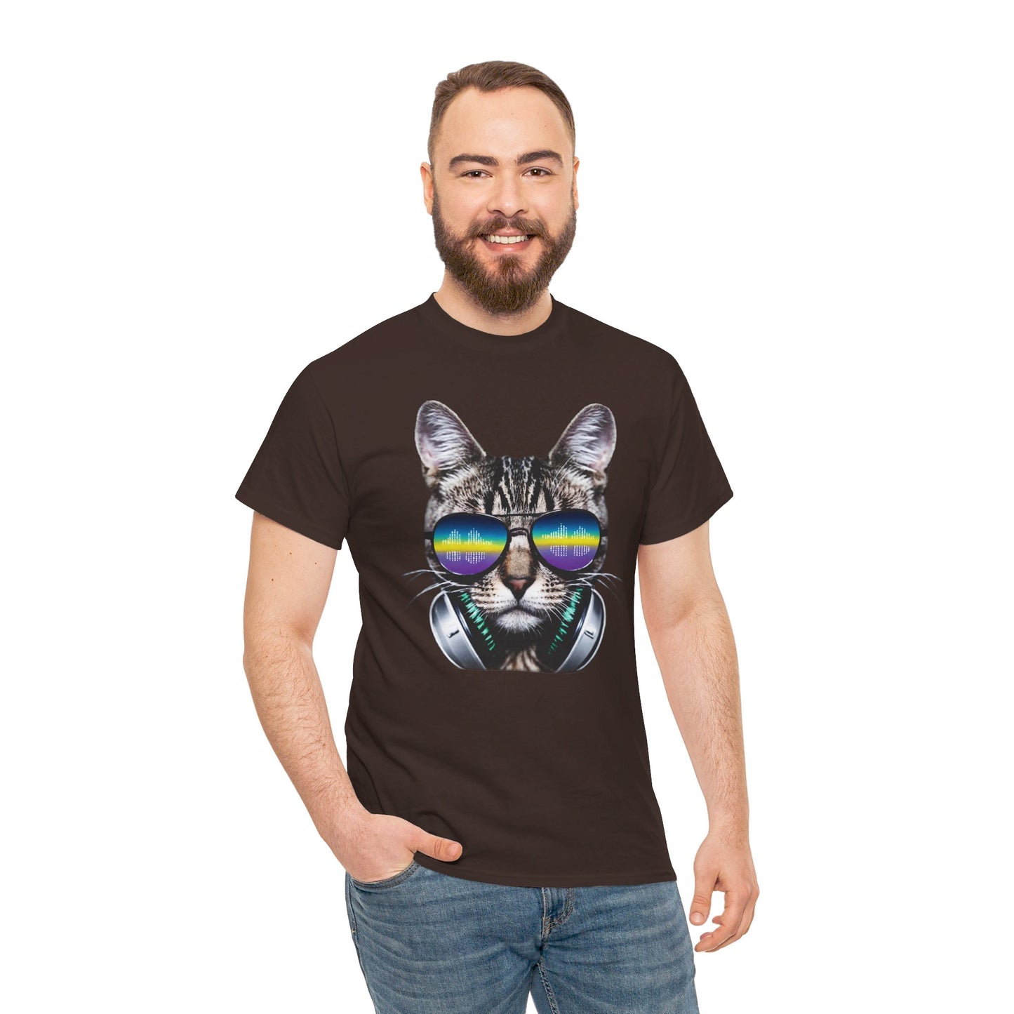 Groovy DJ Cat T-Shirt / Geschenk / Katzenliebhaber /Zocken / gaming / Comic / Katze / Kopfhörer / Musik / Music