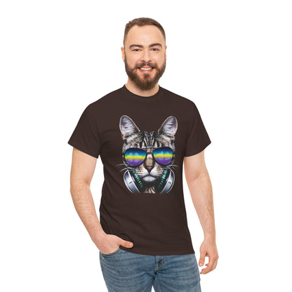 Groovy DJ Cat T-Shirt / Geschenk / Katzenliebhaber /Zocken / gaming / Comic / Katze / Kopfhörer / Musik / Music