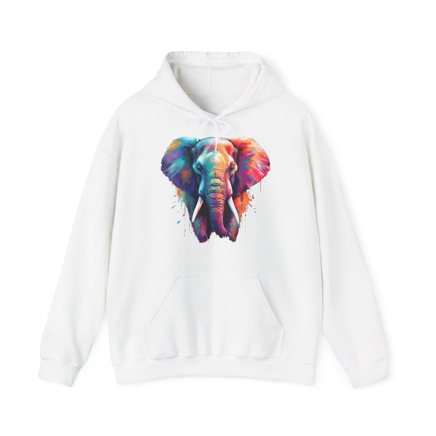 Buntes Elefanten Design auf Hoodies / Exotisches Tiermotiv für Tier- und Kunstliebhaber / Wild Design für Tierliebhaber / Lustiges Geschenk