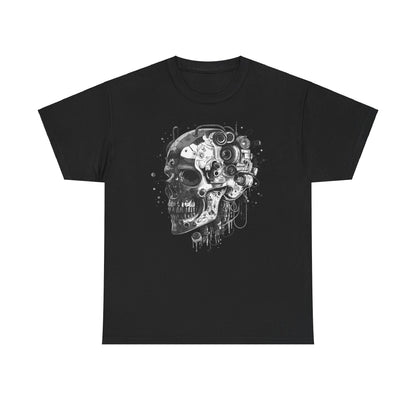 Cyborg Skull Head Halloween T-Shirt, Tee Shirt, Halloween Costume, Skeleton Graphic Tee, Spooky Shirt