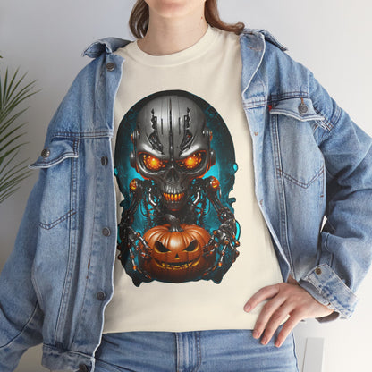 Halloween Pumking Cyborg T-Shirt, Halloween Tee, Unisex Shirt, Pumpkin Design Shirt, Halloween Costume