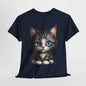 Cat Lover T-Shirt, Cute Kitten Graphic Tee, Animal Print Top, Blue Eyed Cat Shirt, Pet Owner Gift