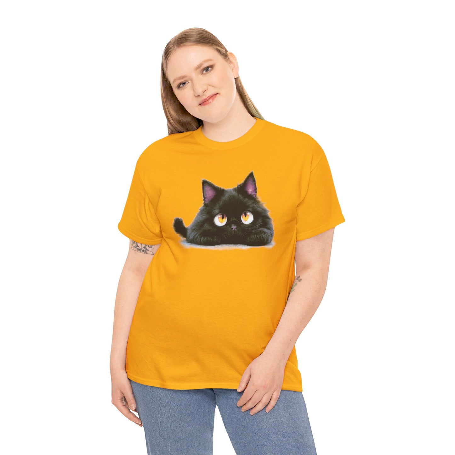 Cat Lover T-Shirt, Kitty Graphic Tee, Kitten Print Shirt, Feline Fan Top, Animal Pet Owner Gift