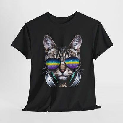 Groovy DJ Cat T-Shirt / Geschenk / Katzenliebhaber /Zocken / gaming / Comic / Katze / Kopfhörer / Musik / Music