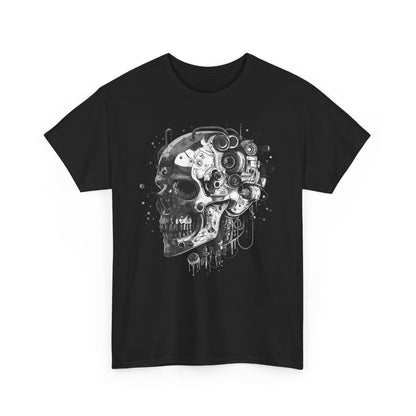 Cyborg Skull Head Halloween T-Shirt, Tee Shirt, Halloween Costume, Skeleton Graphic Tee, Spooky Shirt