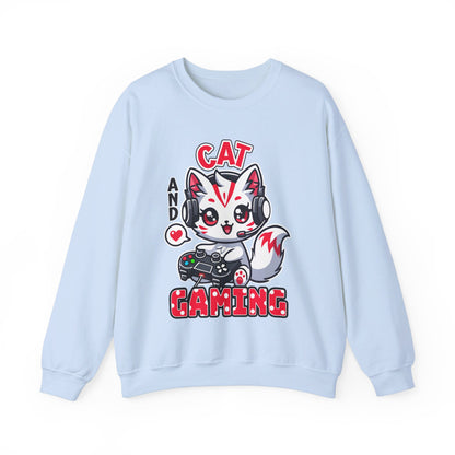 Cat and Gaming Unisex Heavy Blend™ Crewneck Sweatshirt / Anime / Katze / Geschenk / Zocken