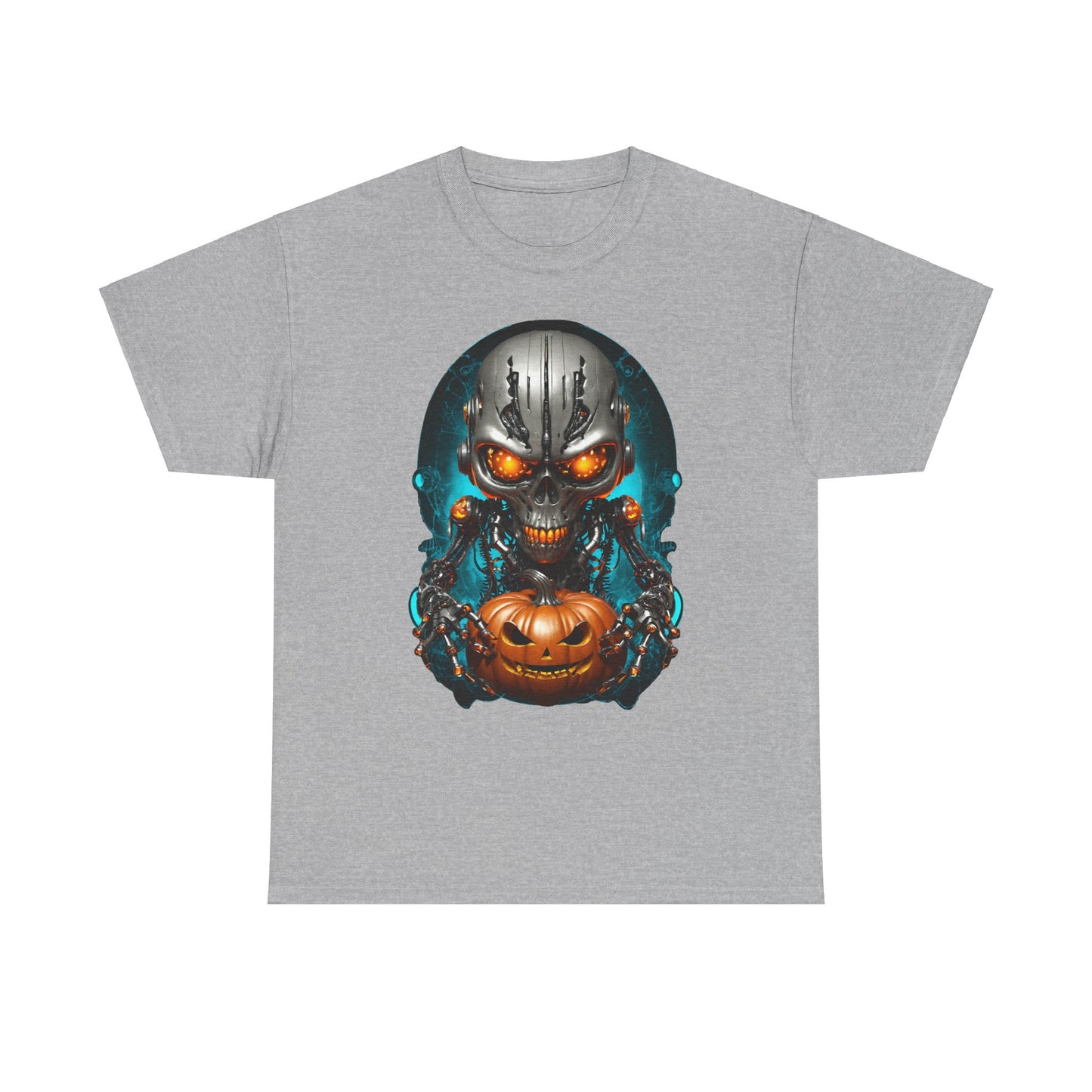 Halloween Pumking Cyborg T-Shirt, Halloween Tee, Unisex Shirt, Pumpkin Design Shirt, Halloween Costume