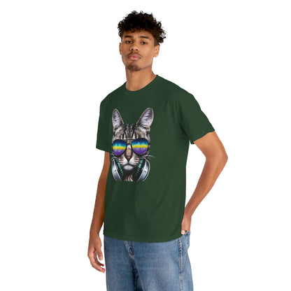 Groovy DJ Cat T-Shirt / Geschenk / Katzenliebhaber /Zocken / gaming / Comic / Katze / Kopfhörer / Musik / Music