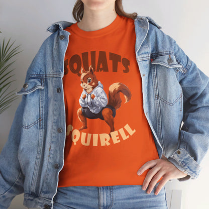 Squats Squirell T-Shirt - Lustiges Cartoon T-Shirt für Fitness-Enthusiasten und Katzenliebhaber