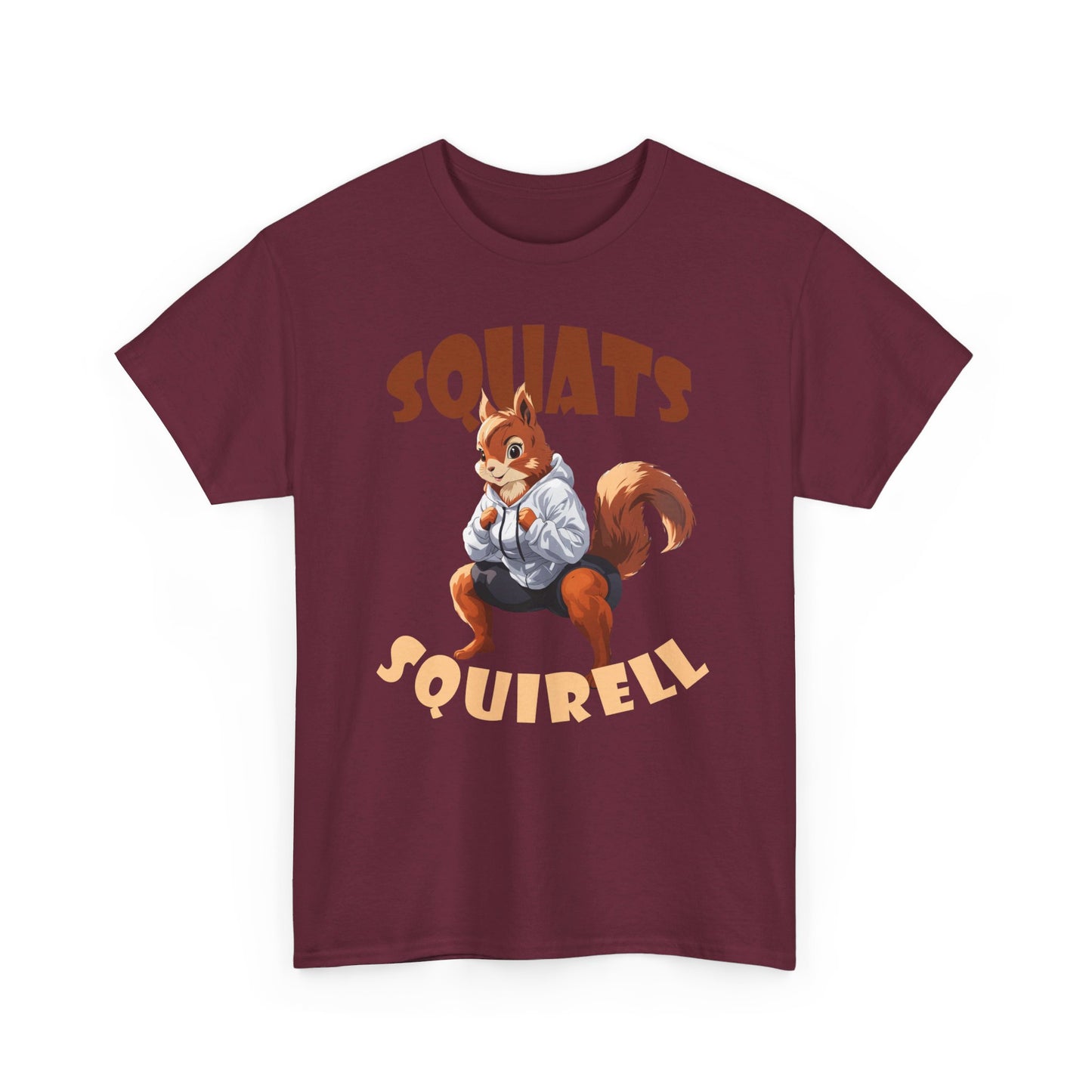 Squats Squirell T-Shirt - Lustiges Cartoon T-Shirt für Fitness-Enthusiasten und Katzenliebhaber