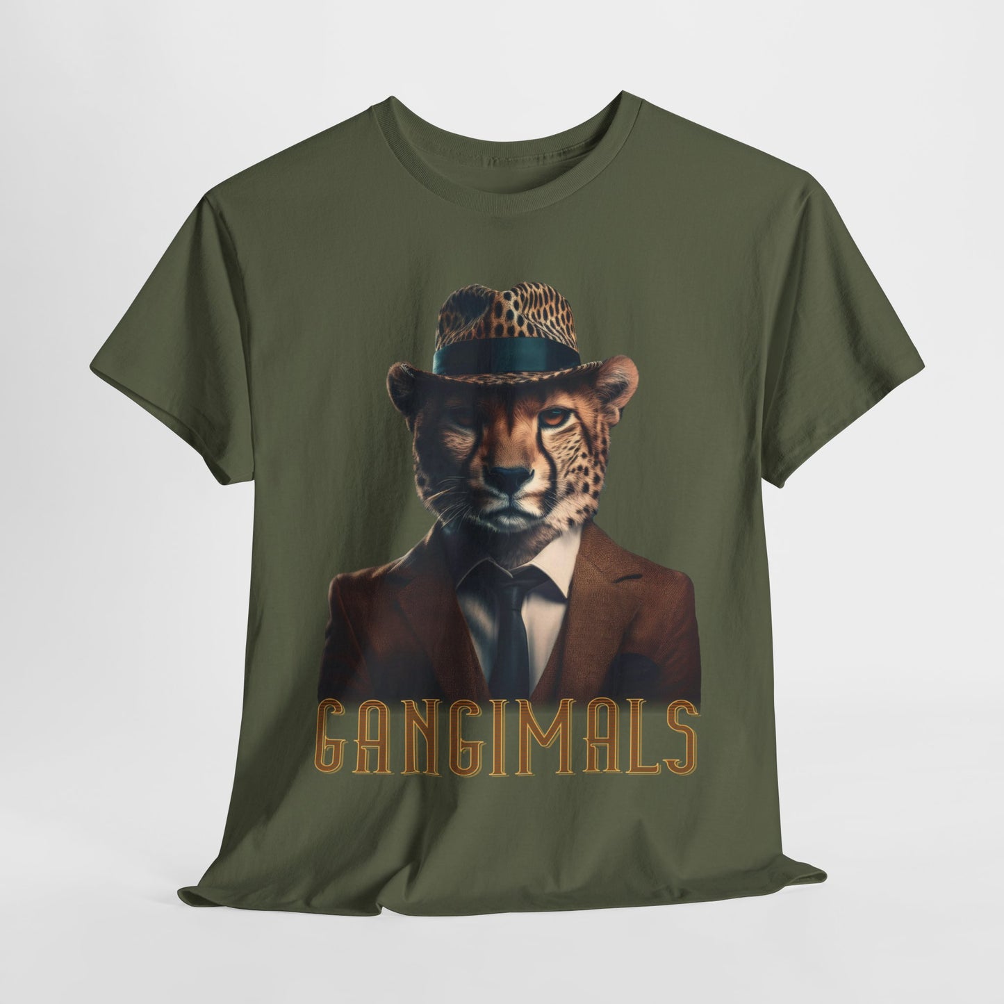 Cool leopart Gangster Tee Shirt, Gangimals, Funny Cat Shirt, Cat Lover Gift, Vintage Cat Tee, Retro Graphic Tee, Cat Owner Tee