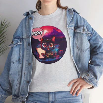 Wow! Gamer Cat" T-Shirt / Geschenk / Katzenliebhaber /Zocken / gaming / Comic / Katze