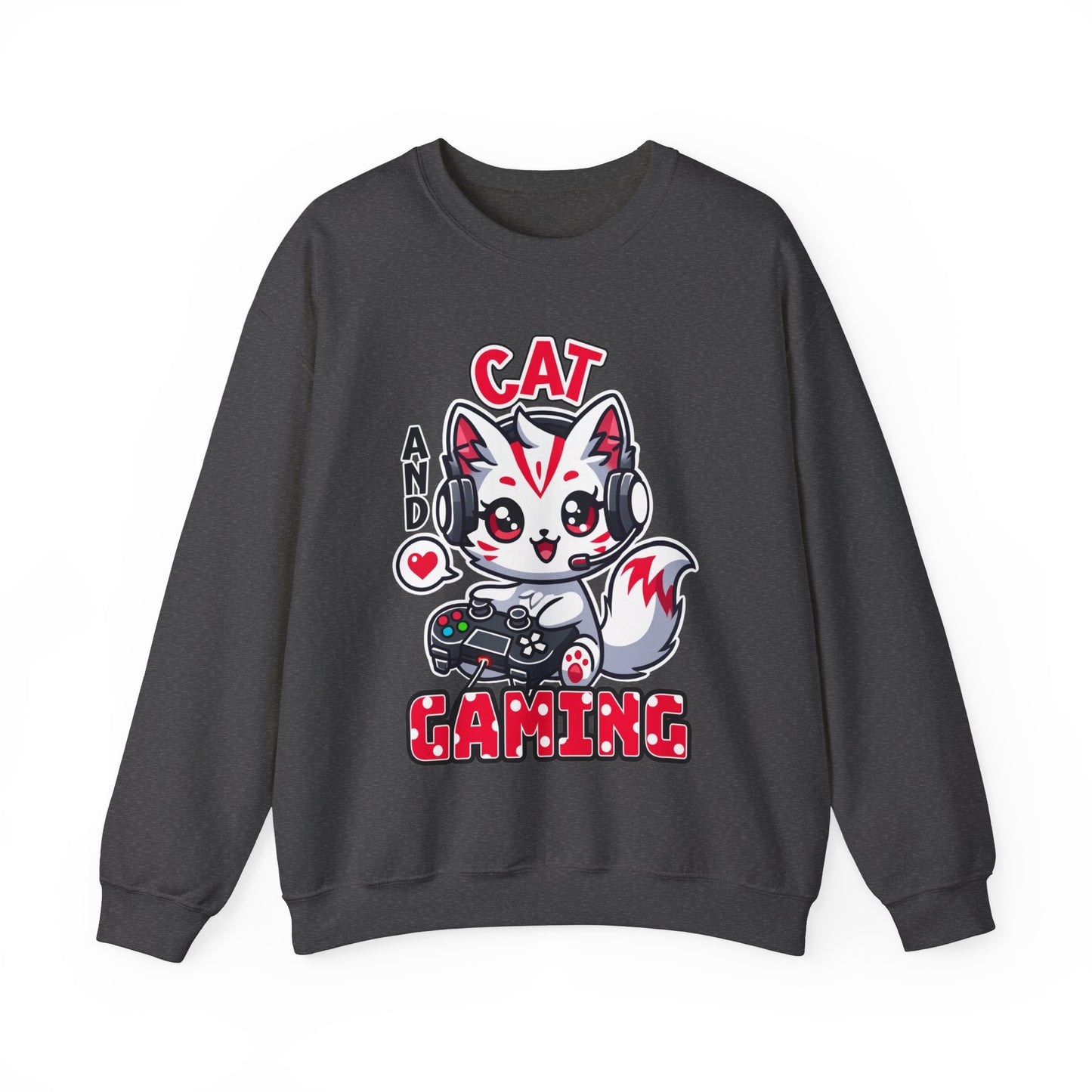 Cat and Gaming Unisex Heavy Blend™ Crewneck Sweatshirt