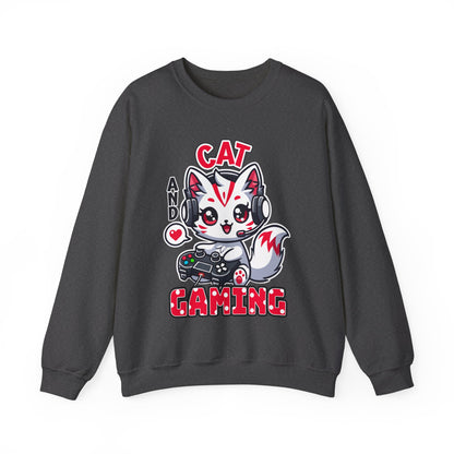 Cat and Gaming Unisex Heavy Blend™ Crewneck Sweatshirt