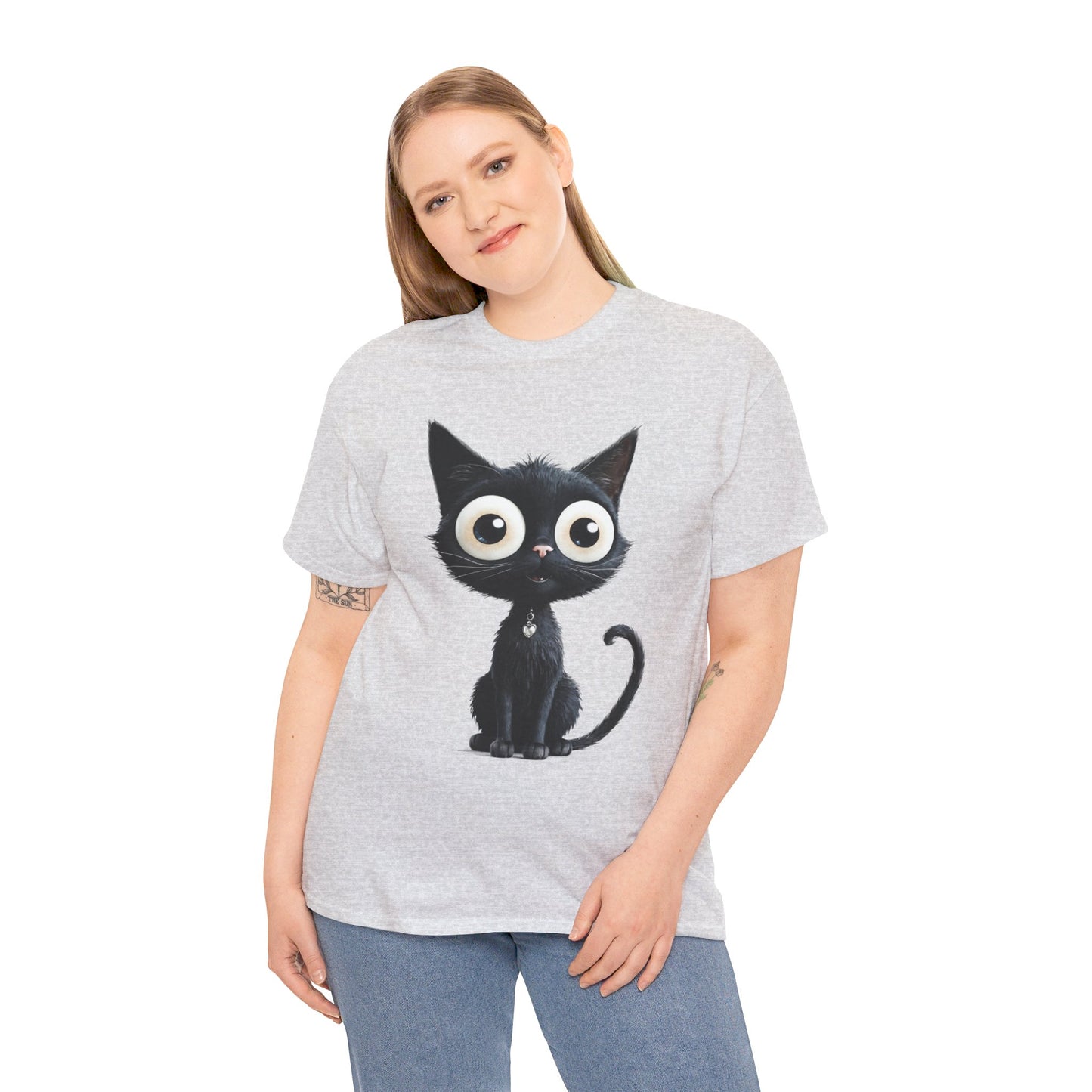 Cat Lover T-Shirt, Cute Kitty Tee, Adorable Feline Shirt, Big Eyed Cat Top, Animal Graphic Tee for Pet Owners