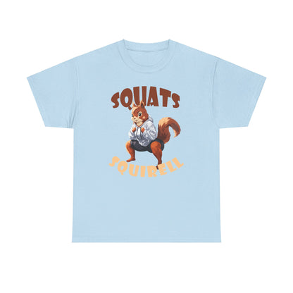 Squats Squirell T-Shirt - Lustiges Cartoon T-Shirt für Fitness-Enthusiasten und Katzenliebhaber