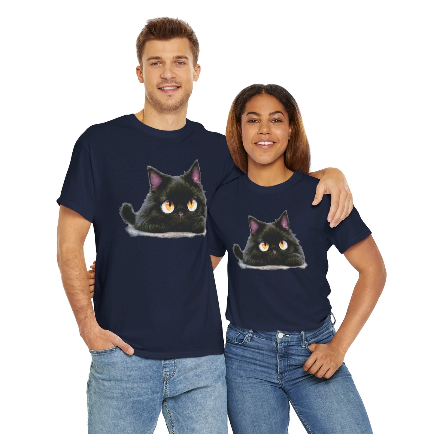 Cat Lover T-Shirt, Kitty Graphic Tee, Kitten Print Shirt, Feline Fan Top, Animal Pet Owner Gift