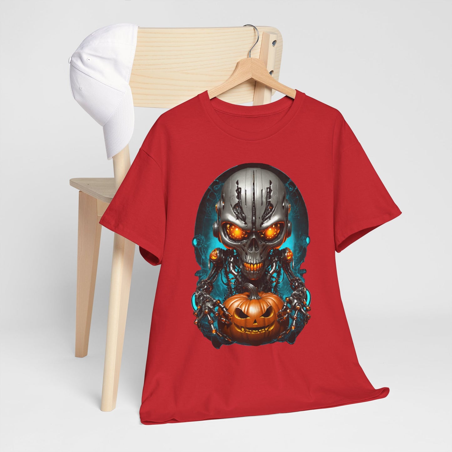 Halloween Pumking Cyborg T-Shirt, Halloween Tee, Unisex Shirt, Pumpkin Design Shirt, Halloween Costume