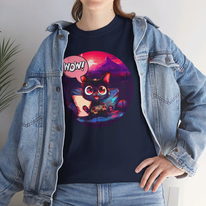 Wow! Gamer Cat" T-Shirt / Geschenk / Katzenliebhaber /Zocken / gaming / Comic / Katze