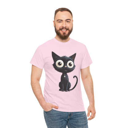 Cat Lover T-Shirt, Cute Kitty Tee, Adorable Feline Shirt, Big Eyed Cat Top, Animal Graphic Tee for Pet Owners