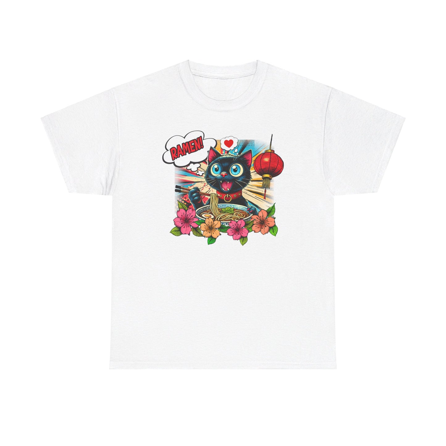 Ramen Liebende Katze T-Shirt / Buntes Design für Katzen- und Nudelfans / Anime / Geschenk / Cat /süsse Katze