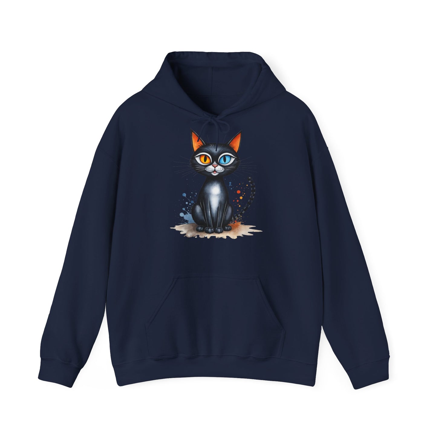 Cute Colourful Cat Hoodie, Cat Lover Sweatshirt, Whimsical Kitty Apparel, Fun Feline Jumper, Cat Lady Pullover, Vibrant Pet Hooded Top