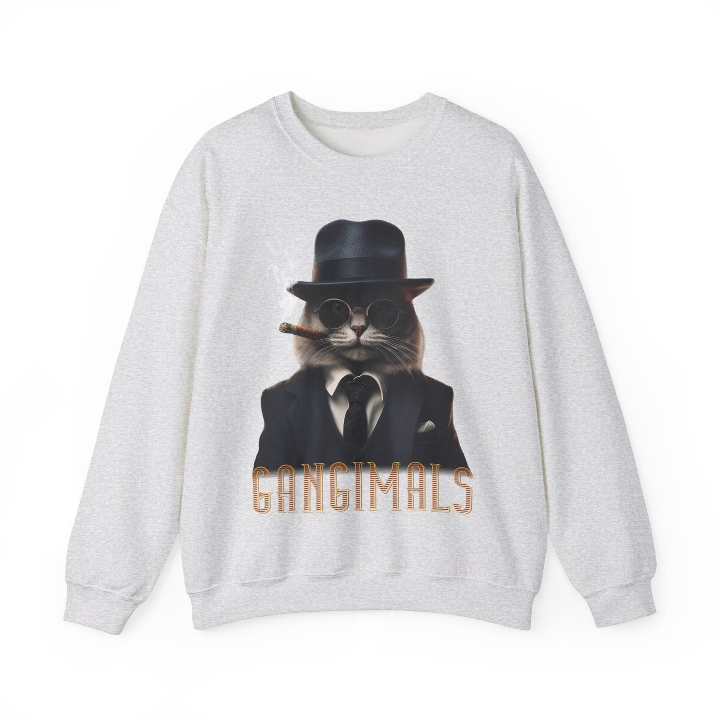 Retro Vintage Gangster Cat Sweatshirt, Gangimals Cool 1930's Kitty Jumper, Hipster Feline Streetwear, Urban Pullover, Unisex Hoodie Shirt