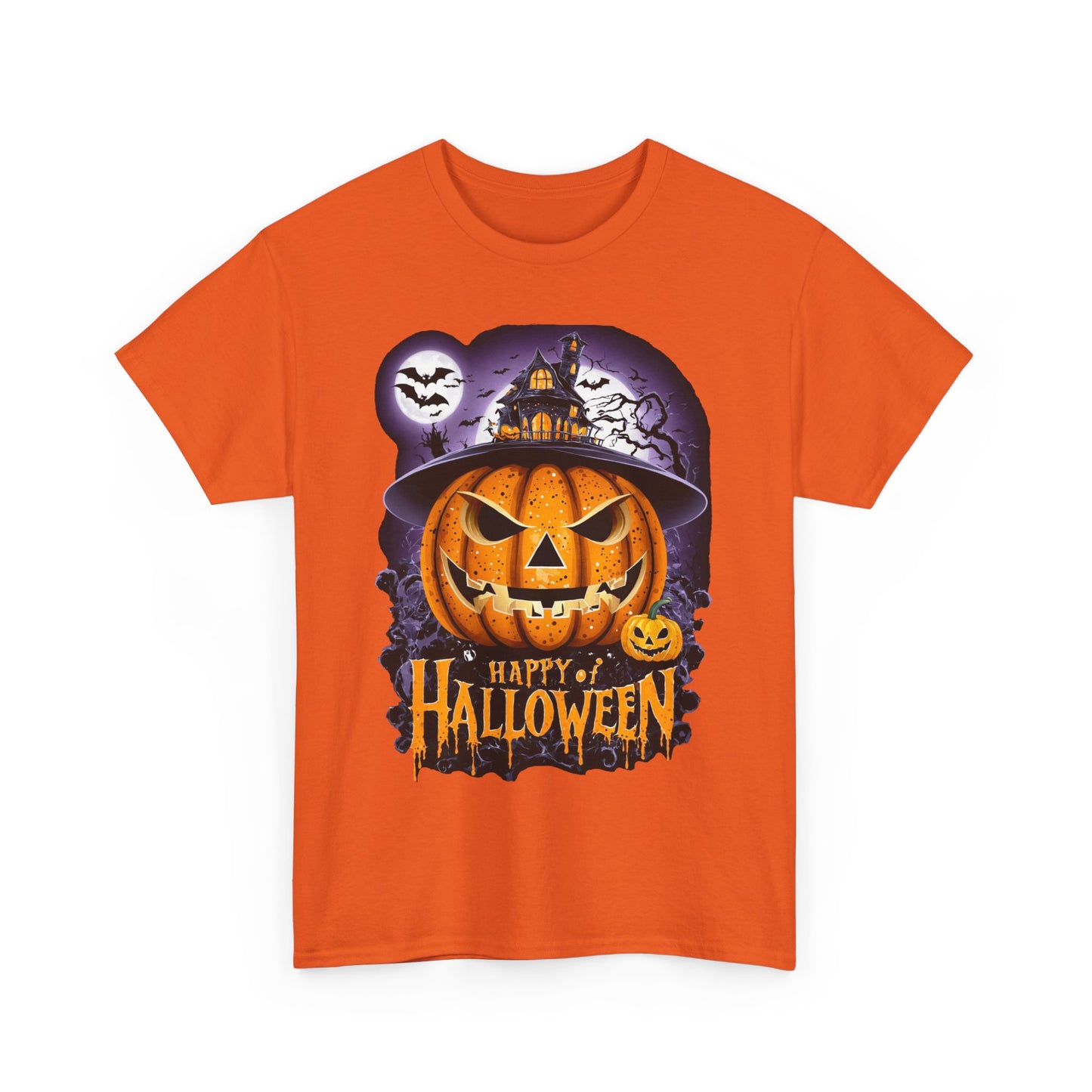 Happy of Halloween Pumpkin, Spooky Unisex T-Shirt, Fall Season Shirt, Jack-O-Lantern Costume Top, Autumn Witch Theme Apparel